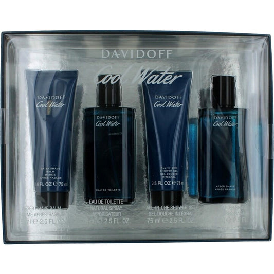 Cool Water by Davidoff, 4 Piece Gift Set for Men